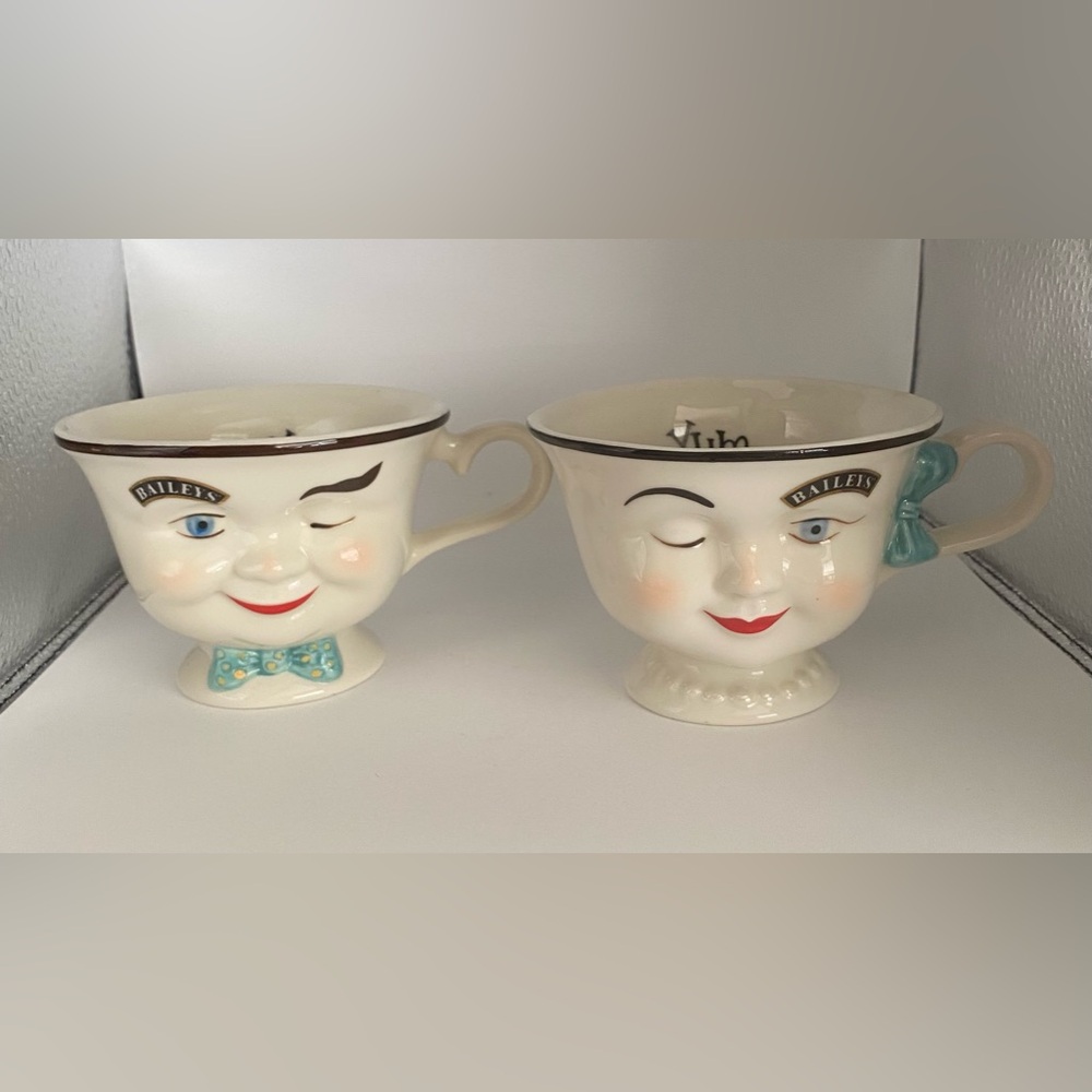Baileys Irish Cream HIS HERS Winking Face YUM Cups Mug Limited Edition Vintage